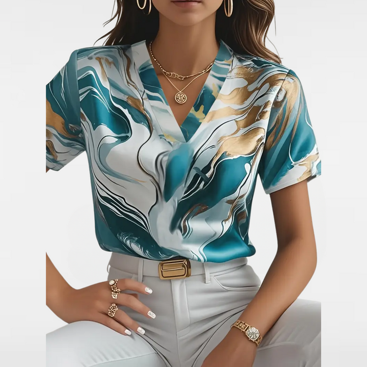 XYRIEL | STYLISH MARBLE PRINT BLOUSE
