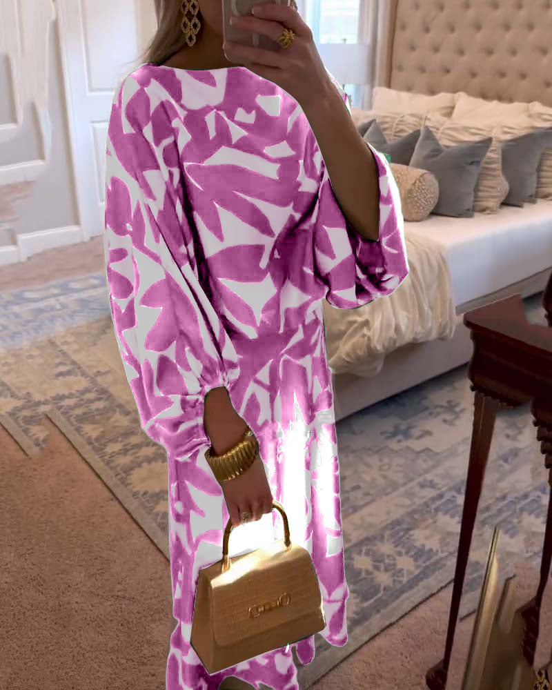 Mirabelle | Set Dress Casual Printed Lantern Sleeves Temperament