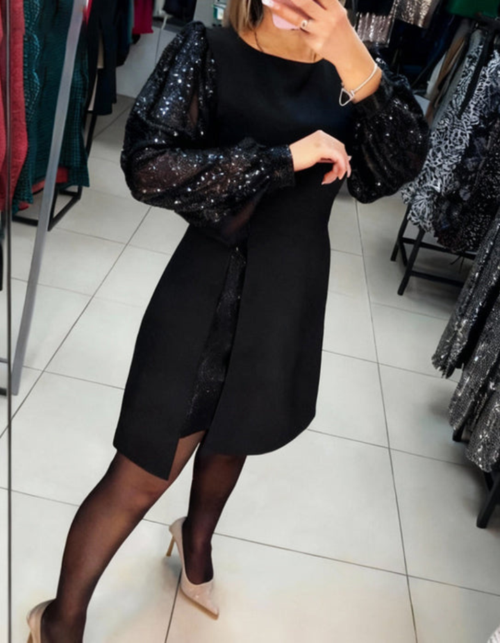 Alessia | Elegant Dress with Jewel Sleeves