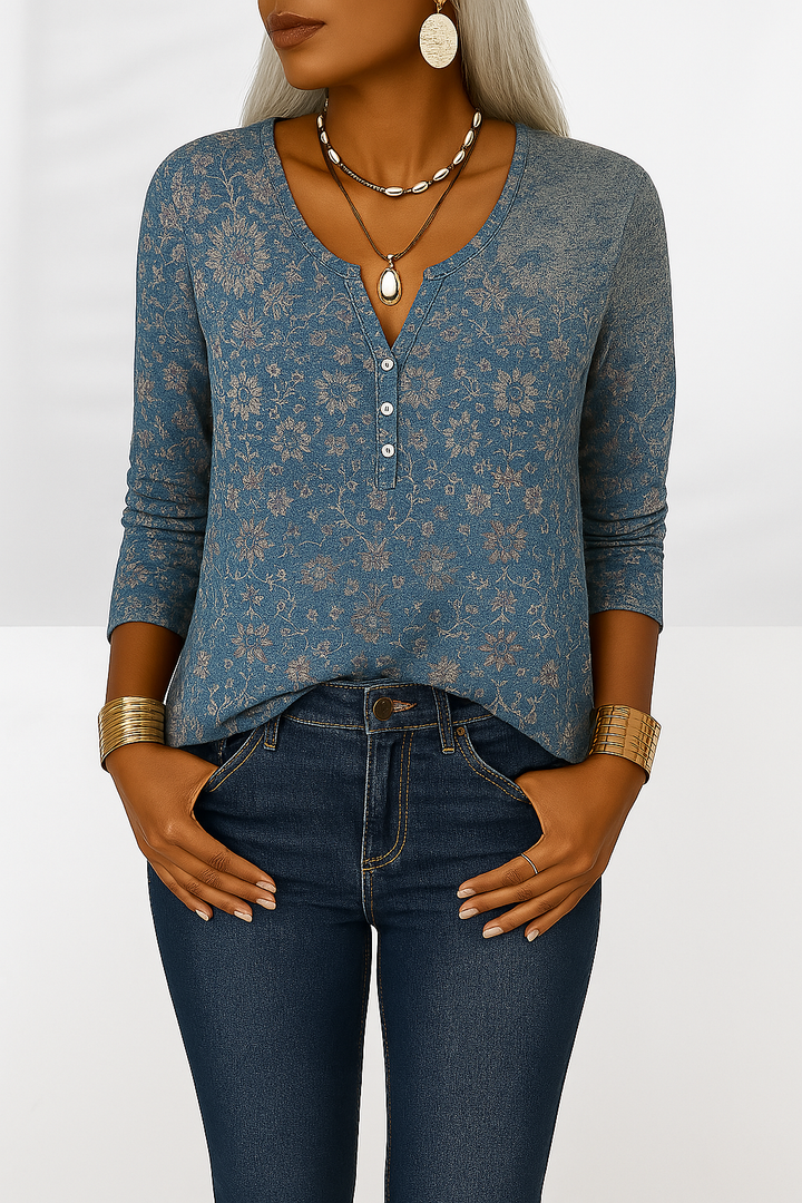 FLEXIA | LONG SLEEVED FLORAL BLOUSE